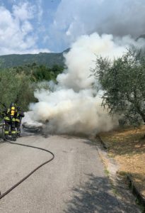 incendio autovettura sale marasino